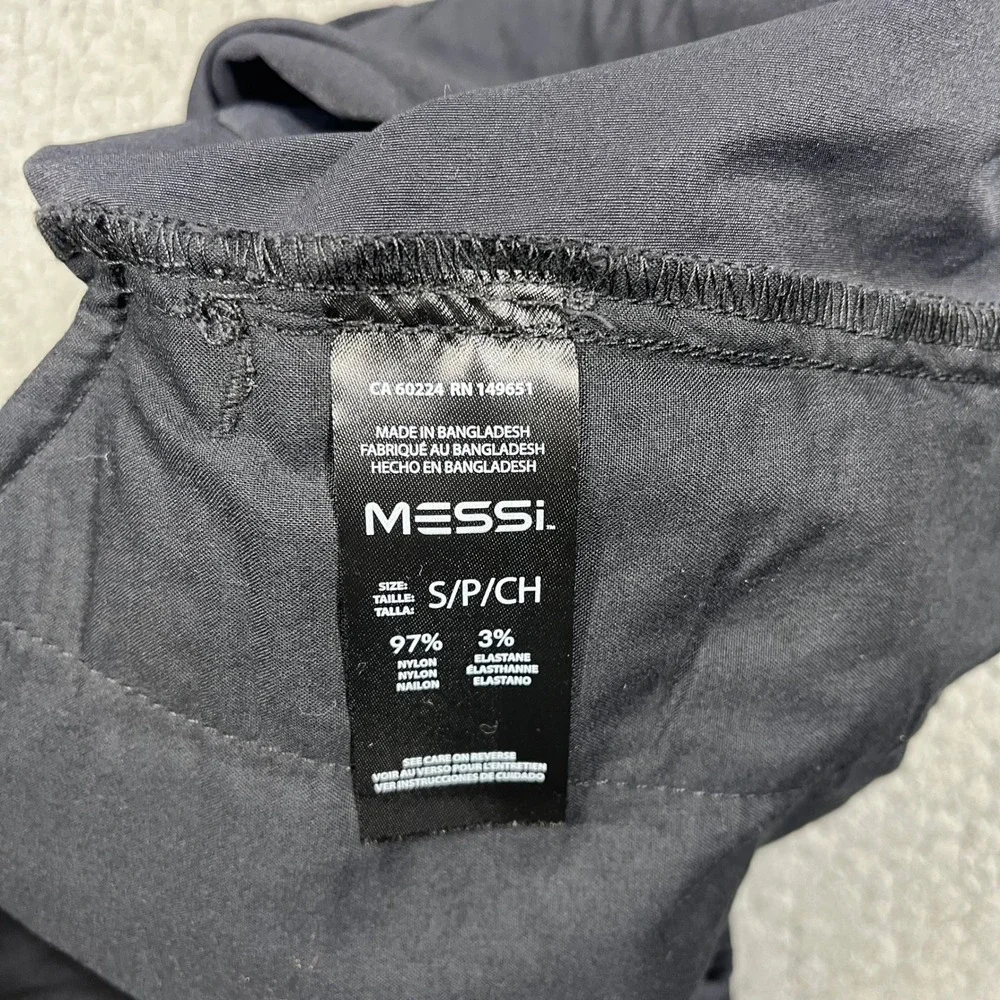 Messi Collection Mens Small Black Cargo Jogger Pants Tapered Athletic Stretch